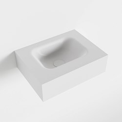 LEX Talc vrijhangende solid surface wastafel 40cm. Positie wasbak midden