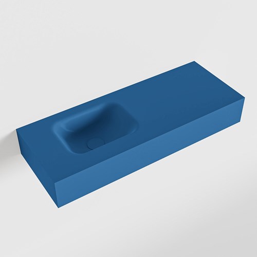 LEX Jeans Lavabo suspendido de solid surface 80cm. Posición del fregadero Izquierda.