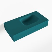 LEX Smag freihängend Waschtisch aus solid surface (mineralwerkstoff) 60cm. Waschbeckenposition Rechts.