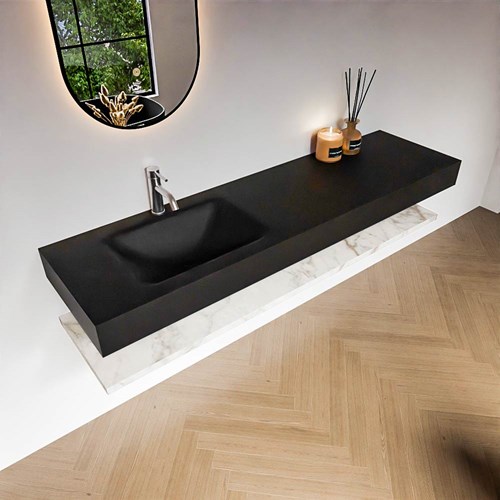 ALAN 170cm mobili da bagno Melamine mensola Carrara. Lavabo sospeso CLOUD Sinistra 1 foro per rubinetto colore Urban.-2
