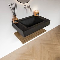 ALAN 70cm badmeubel Melamine planchet Chai. Vrijhangende wastafel CLOUD Midden zonder kraangat kleur Urban.-2