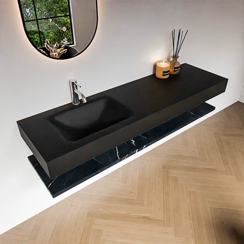 ALAN 160cm mueble de baño Melamine estante Marquina. Lavabo suspendido CLOUD Izquierda 1 orificio color Urban.-2