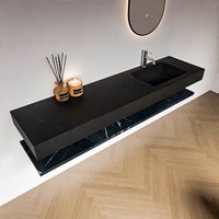 ALAN 180cm mobili da bagno Melamine mensola Marquina. Lavabo sospeso CLOUD Destra 1 foro per rubinetto colore Urban.-2