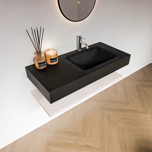 ALAN 100cm mueble de baño Melamine estante Underlayment. Lavabo suspendido CLOUD Derecho 1 orificio color Urban.-2