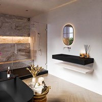 ALAN 120cm badmöbel Melamine ablageregal Underlayment. Frei hängende waschtisch CLOUD Links kein hahnloch farbe Urban.