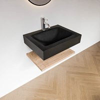 ALAN 60cm mobili da bagno Melamine mensola Washed Oak. Lavabo sospeso CLOUD Centro 1 foro per rubinetto colore Urban.-2