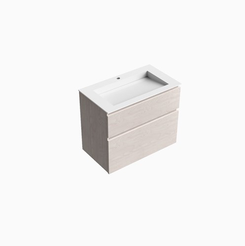 XABI 80cm mueble de baño Underlayment 2 cajones. Lavabo AVON Centro 1 orificio, color Talc.