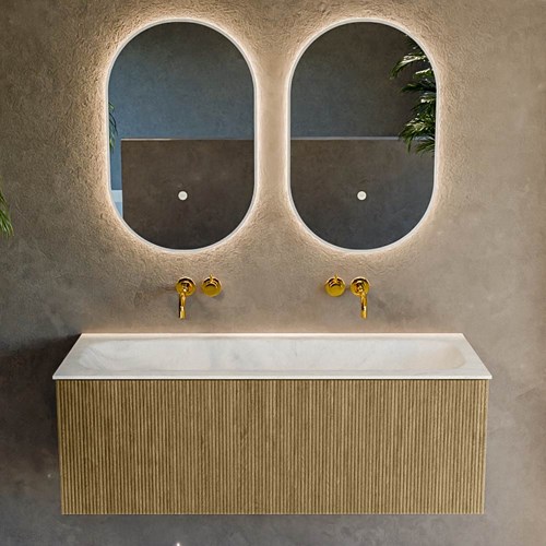 KURVE-DLUX 120cm badmeubel kleur Dusk met 1 lade en 0 deuren. Wastafel BIG LARGE Midden zonder kraangat Opalo.-2
