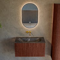 KURVE-DLUX 80cm badmeubel kleur Ruby met 1 lade en 0 deuren. Wastafel BIG SMALL Midden zonder kraangat Lava.-2