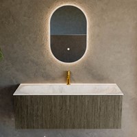 KURVE-DLUX 120cm badmöbel farbe Shadow mit 1 schublade und keine tür. Einbauwaschbecken BIG LARGE Mittig 1 hahnloch Frappe.-2