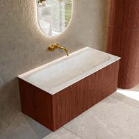 KURVE-DLUX 100cm badmeubel kleur Ruby met 1 lade en 0 deuren. Wastafel BIG MEDIUM Midden zonder kraangat Opalo.