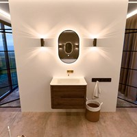 CIRO 70cm mueble de baño color Dusk con 2 cajones. Lavabo CLOUD Centro sin orificio Talc.