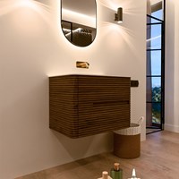 CIRO 70cm mueble de baño color Dusk con 2 cajones. Lavabo CLOUD Centro sin orificio Talc.-3