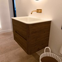CIRO 70cm mueble de baño color Dusk con 2 cajones. Lavabo CLOUD Centro sin orificio Talc.-2
