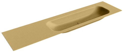 BIG LARGE Oro Lavabo encastrado de solid surface 190cm. Posición del fregadero Derecho.