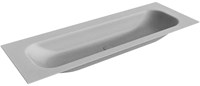 BIG Large Plata Lavabo incasso solid surface 131cm. Posizione lavabo Centro.