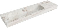 BIG LARGE Frappe freihängend Waschtisch aus solid surface (mineralwerkstoff) 171cm. Waschbeckenposition Links rand 12cm hoch.