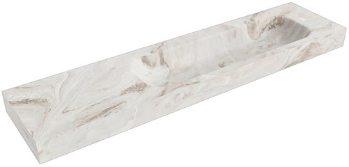 BIG LARGE Frappe vrijhangende wastafel 191cm. Positie wasbak Rechts rand 12cm. 