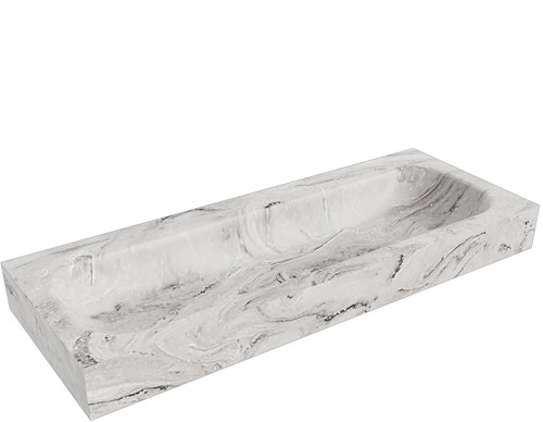 BIG LARGE Glace freihängend Waschtisch aus solid surface (mineralwerkstoff) 120cm. Waschbeckenposition Mittig rand 12cm hoch.