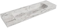 BIG LARGE Glace freihängend Waschtisch aus solid surface (mineralwerkstoff) 161cm. Waschbeckenposition Mittig rand 12cm hoch.