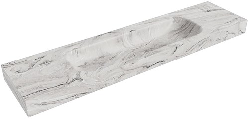 BIG LARGE Glace Lavabo sospeso à parete solid surface 191cm. Posizione lavabo Mittig bordo 12cm.