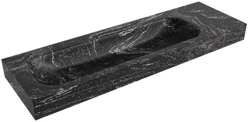 BIG LARGE Lava freihängend Waschtisch aus solid surface (mineralwerkstoff) 151cm. Waschbeckenposition Links rand 12cm hoch.