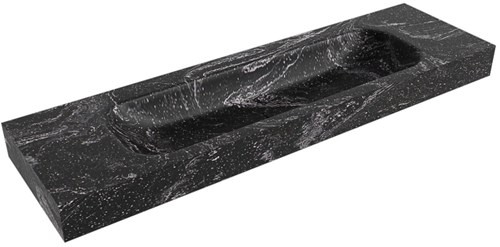 BIG LARGE Lava freihängend Waschtisch aus solid surface (mineralwerkstoff) 161cm. Waschbeckenposition Mittig rand 12cm hoch.