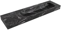 BIG LARGE Lava freihängend Waschtisch aus solid surface (mineralwerkstoff) 170cm. Waschbeckenposition Rechts rand 12cm hoch.