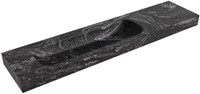 BIG LARGE Lava freihängend Waschtisch aus solid surface (mineralwerkstoff) 200cm. Waschbeckenposition Links rand 12cm hoch.