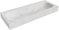 BIG LARGE opalo freihängend Waschtisch aus solid surface (mineralwerkstoff) 120cm. Waschbeckenposition Mittig rand 12cm hoch.