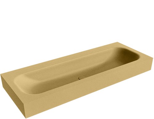 BIG LARGE Oro Lavabo suspendido de solid surface 120cm. Posición del fregadero Centro borde de 12cm de alto.