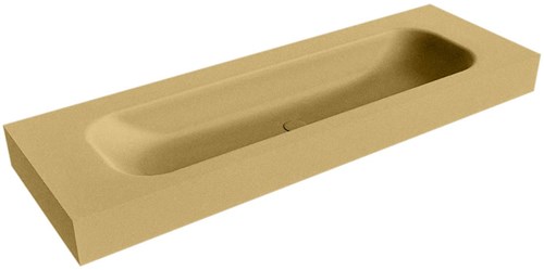 BIG LARGE Oro Lavabo suspendido de solid surface 141cm. Posición del fregadero Centro borde de 12cm de alto.