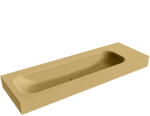 BIG LARGE Oro Lavabo suspendido de solid surface 140cm. Posición del fregadero Izquierda borde de 12cm de alto.
