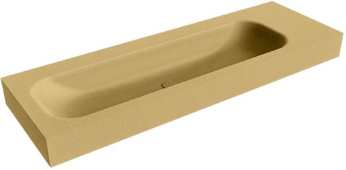 BIG LARGE Oro Lavabo suspendido de solid surface 141cm. Posición del fregadero Izquierda borde de 12cm de alto.