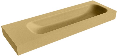 BIG LARGE Oro Lavabo suspendido de solid surface 140cm. Posición del fregadero Derecho borde de 12cm de alto.