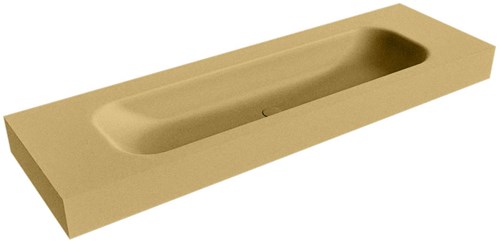 BIG LARGE Oro Lavabo suspendido de solid surface 151cm. Posición del fregadero Centro borde de 12cm de alto.