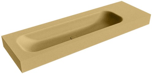 BIG LARGE Oro Lavabo suspendido de solid surface 151cm. Posición del fregadero Izquierda borde de 12cm de alto.
