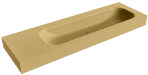 BIG LARGE Oro Lavabo suspendido de solid surface 151cm. Posición del fregadero Derecho borde de 12cm de alto.