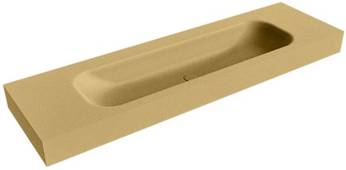 BIG LARGE Oro Lavabo suspendido de solid surface 161cm. Posición del fregadero Centro borde de 12cm de alto.