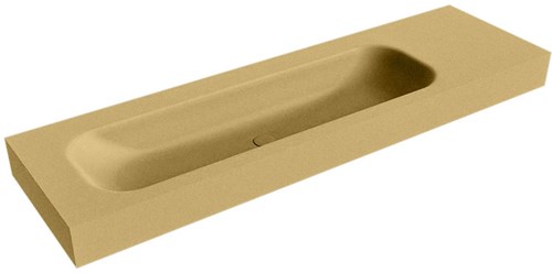 BIG LARGE Oro Lavabo suspendido de solid surface 161cm. Posición del fregadero Izquierda borde de 12cm de alto.