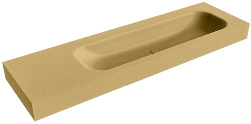 BIG LARGE Oro Lavabo suspendido de solid surface 160cm. Posición del fregadero Derecho borde de 12cm de alto.