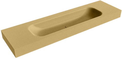BIG LARGE Oro Lavabo suspendido de solid surface 171cm. Posición del fregadero Centro borde de 12cm de alto.