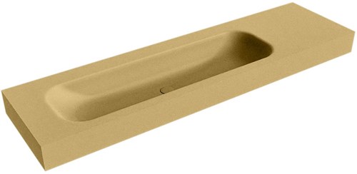 BIG LARGE Oro Lavabo suspendido de solid surface 170cm. Posición del fregadero Izquierda borde de 12cm de alto.