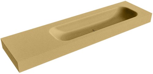 BIG LARGE Oro Lavabo suspendido de solid surface 171cm. Posición del fregadero Derecho borde de 12cm de alto.