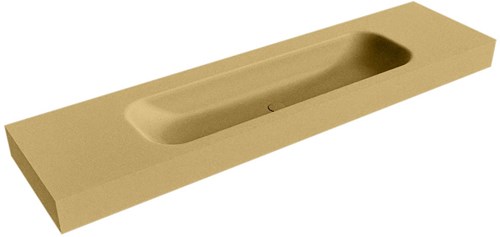 BIG LARGE Oro Lavabo suspendido de solid surface 181cm. Posición del fregadero Centro borde de 12cm de alto.