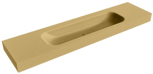 BIG LARGE Oro Lavabo suspendido de solid surface 191cm. Posición del fregadero Centro borde de 12cm de alto.