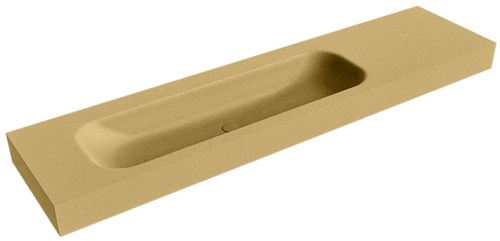 BIG LARGE Oro Lavabo suspendido de solid surface 191cm. Posición del fregadero Izquierda borde de 12cm de alto.