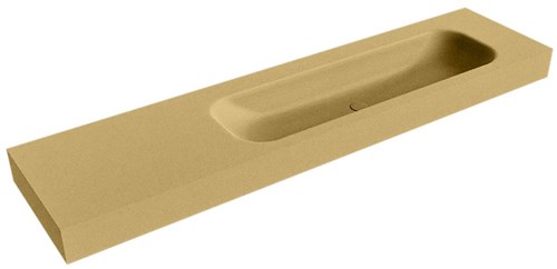 BIG LARGE Oro Lavabo suspendido de solid surface 191cm. Posición del fregadero Derecho borde de 12cm de alto.