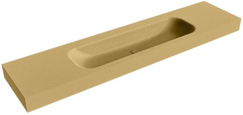 BIG LARGE Oro Lavabo suspendido de solid surface 200cm. Posición del fregadero Centro borde de 12cm de alto.