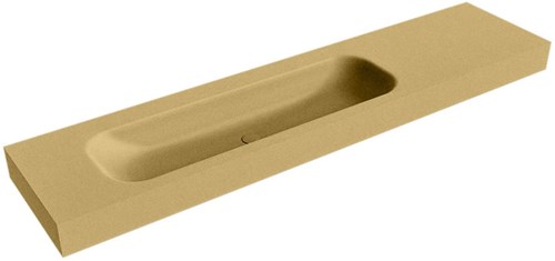 BIG LARGE Oro Lavabo suspendido de solid surface 200cm. Posición del fregadero Izquierda borde de 12cm de alto.